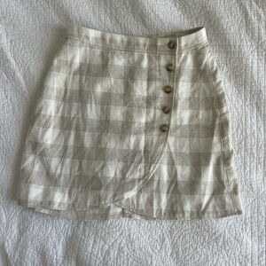 Madewell Plaid Button-Front Mini Skirt
